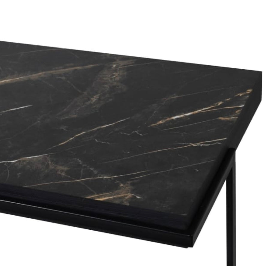 Black Marble Effect Console Table