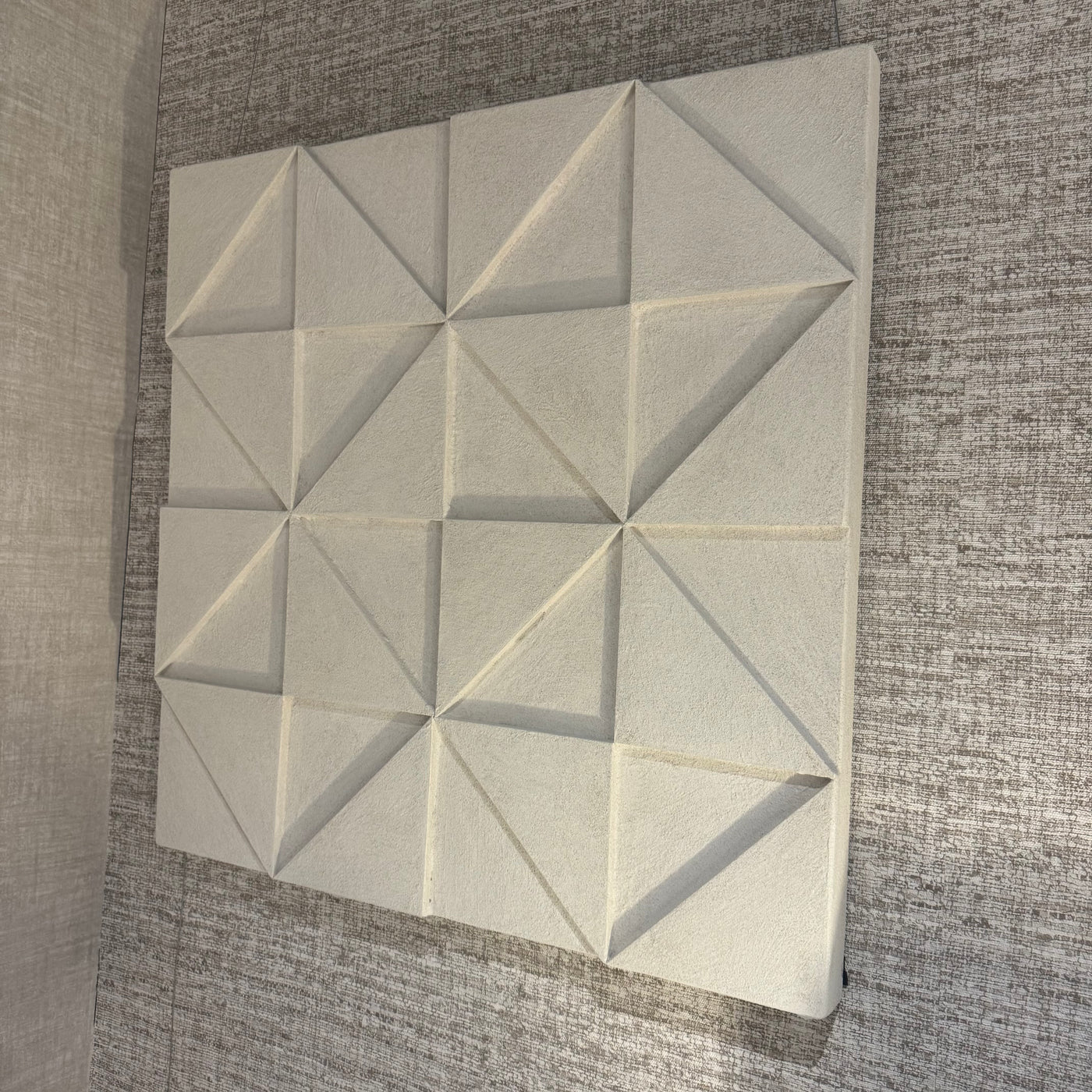 Concrete Wall Art with Raised Triangle Design