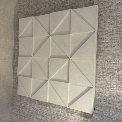 Concrete Wall Art with Raised Triangle Design