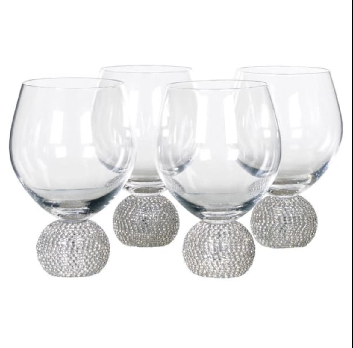 Emily Set of 4 Diamante Dining Glasses