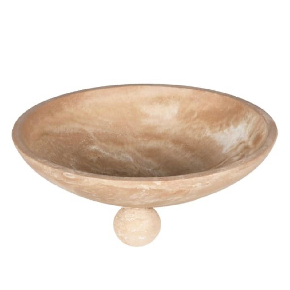 Travertine Effect Footed Bowl