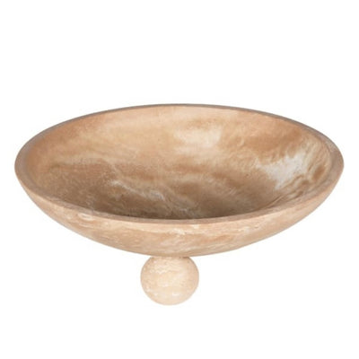 Travertine Effect Footed Bowl