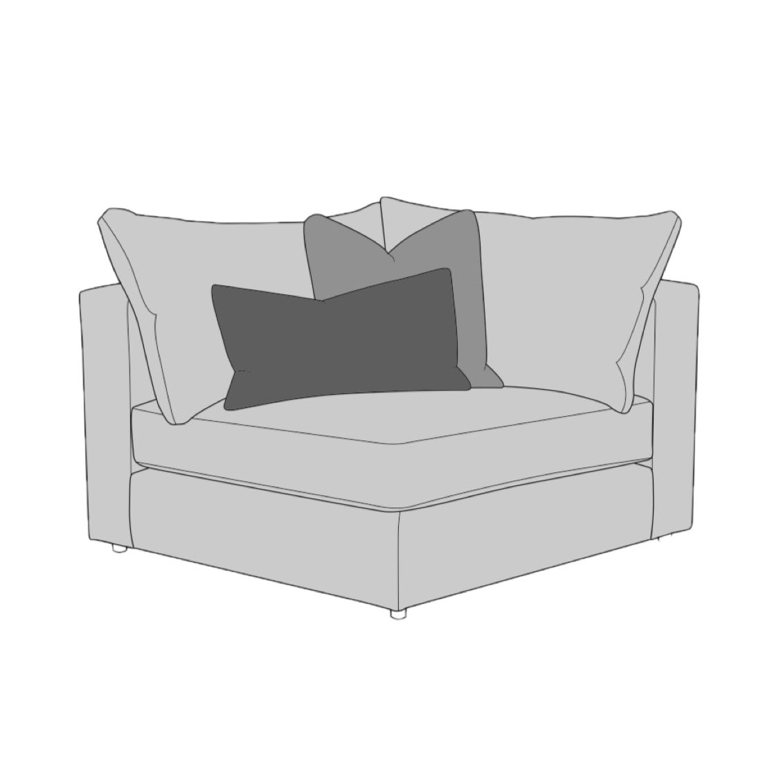 Inka Modular Sofa- Natural with Mono & Charcoal Scatter Cushions