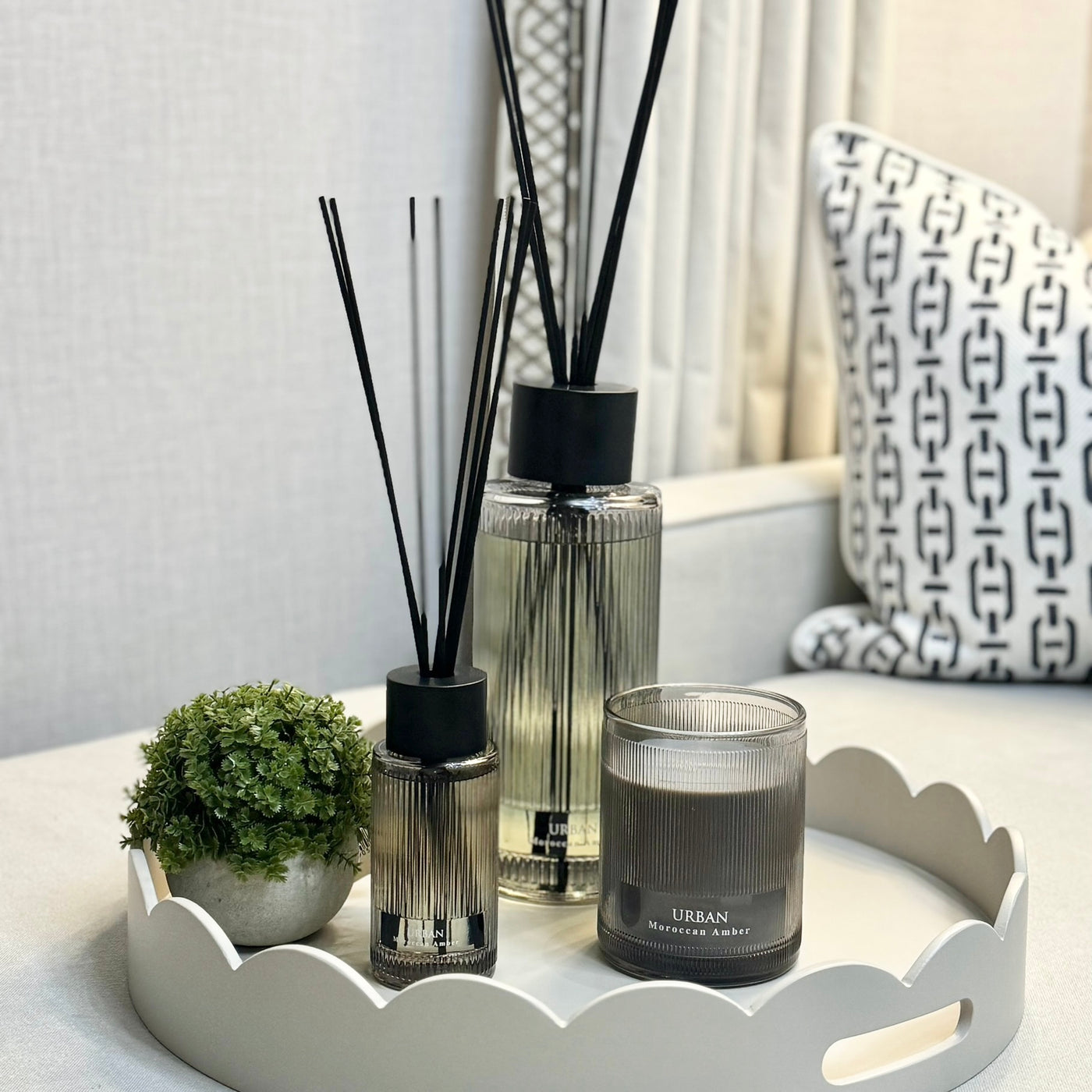 Urban Amber Ribbed Glass Reed Diffuser Sml