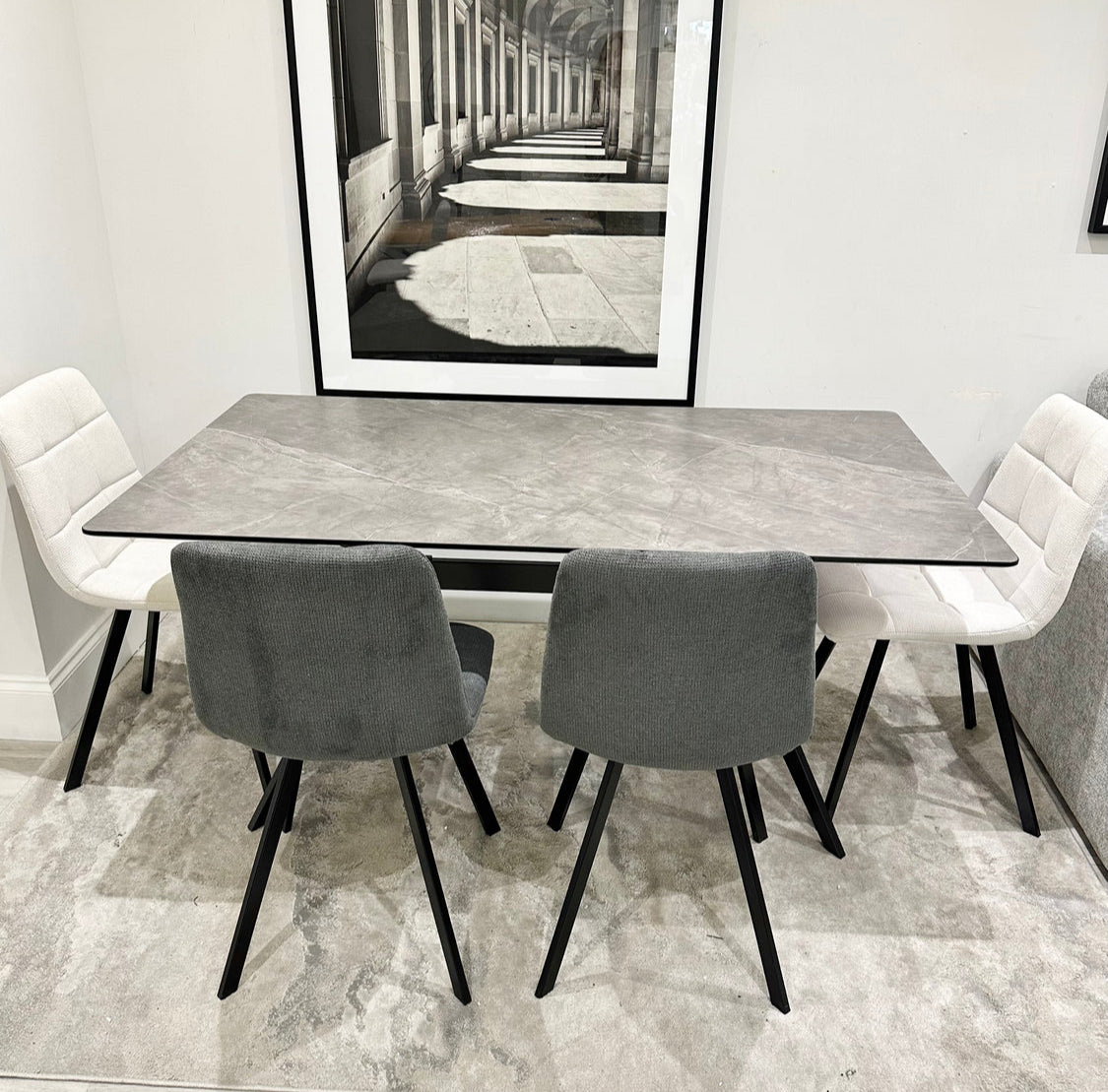 Mares 1.6m Dining Table With 4 Florence Chairs