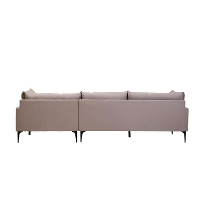 Troyes Grey Three Seat Right Chaise Sofa