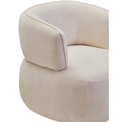 Dasha Ivory Chenille Curved Chair