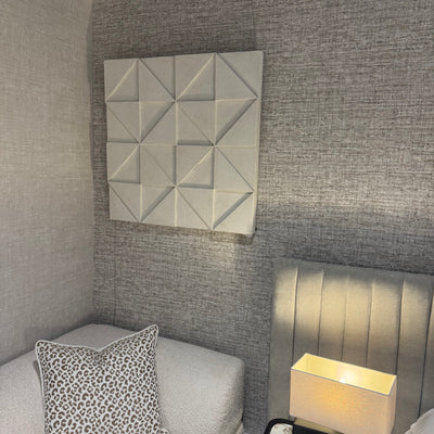 Concrete Wall Art with Raised Triangle Design