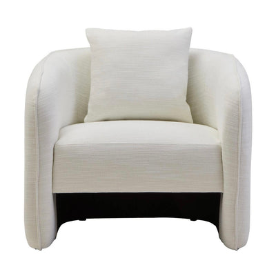 Bilani Cream Linen Effect Curved Chair