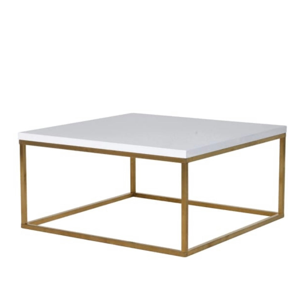 Brass & White Gloss Coffee Table