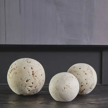 Tides Design Tibor Travertine Set of 3 Deco Balls