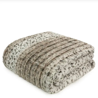 Natural Tactile Faux Fur Throw