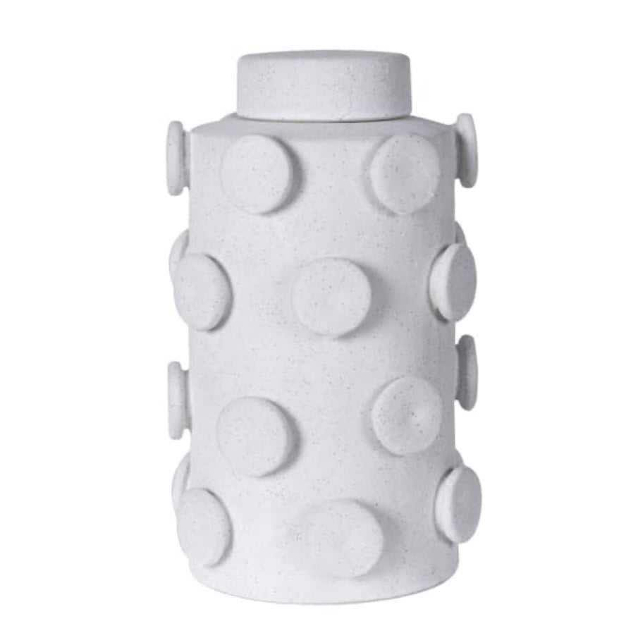 Small Ceramic Circles Lidded Jar
