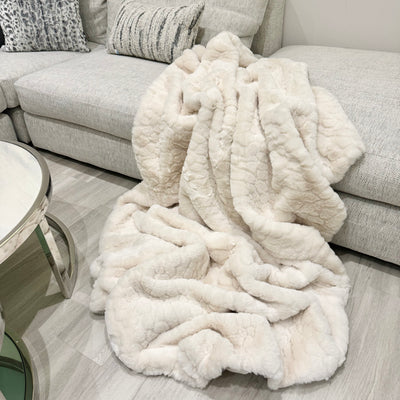 Ivory Cloud Faux Fur Throw