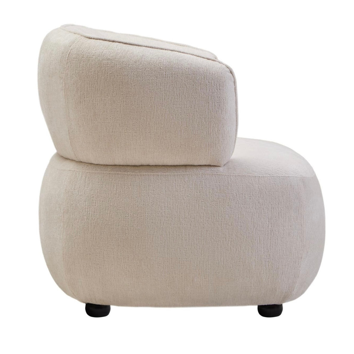 Dasha Ivory Chenille Curved Chair