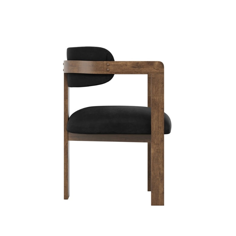 Tres Dining Chair Black/Walnut