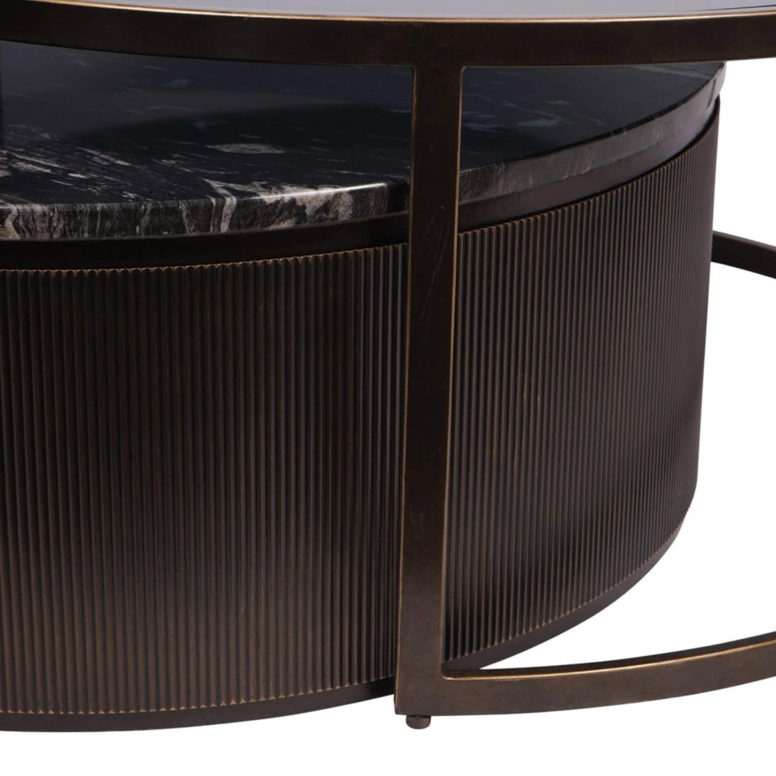 Belvedere Black Set of 2 Nesting Coffee Tables