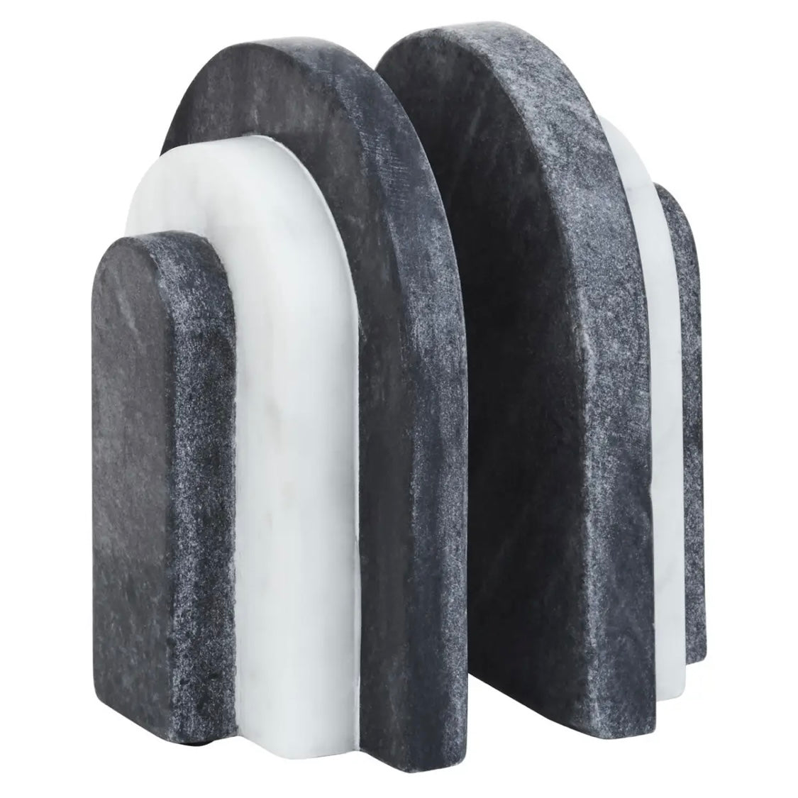 Tides Design Black And White Marble Bookends