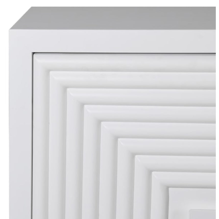 White Geometric Sideboard