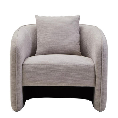 Bilani Grey Linen Effect Curved Chair
