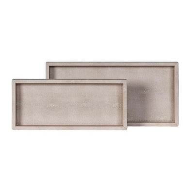 Set of 2 Ivory Slim Trays
