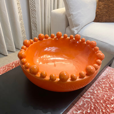 Orange Ceramic Bobble Bowl