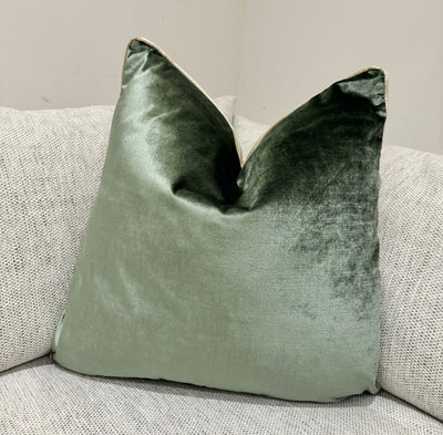 Malini Paul Moneypenny Twofaced Sage/Gold Velvet Cushions