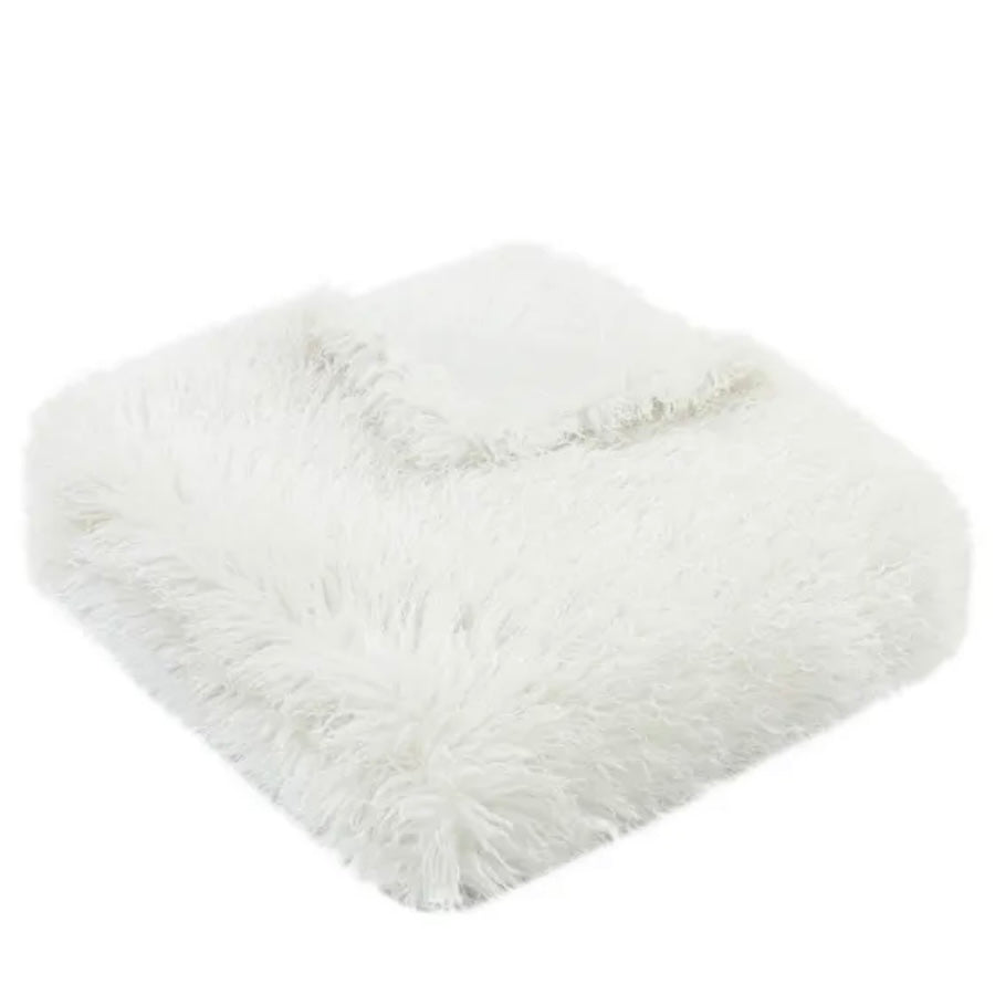 Tibet White Mongolian Throw