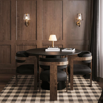Tres Dining Chair Black/Walnut