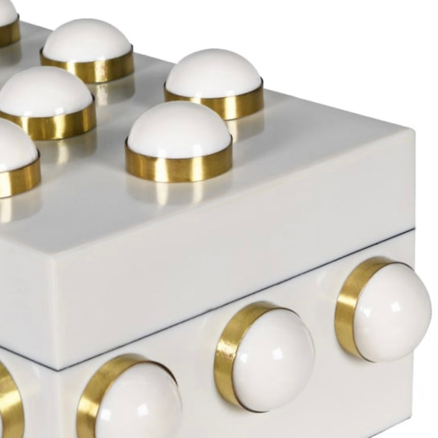 White & Gold Studded Decorative Box