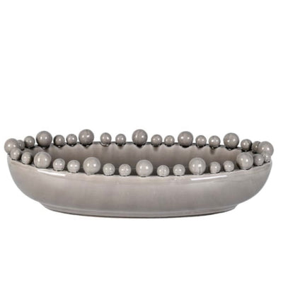 Grey Oval Bobble Bowl