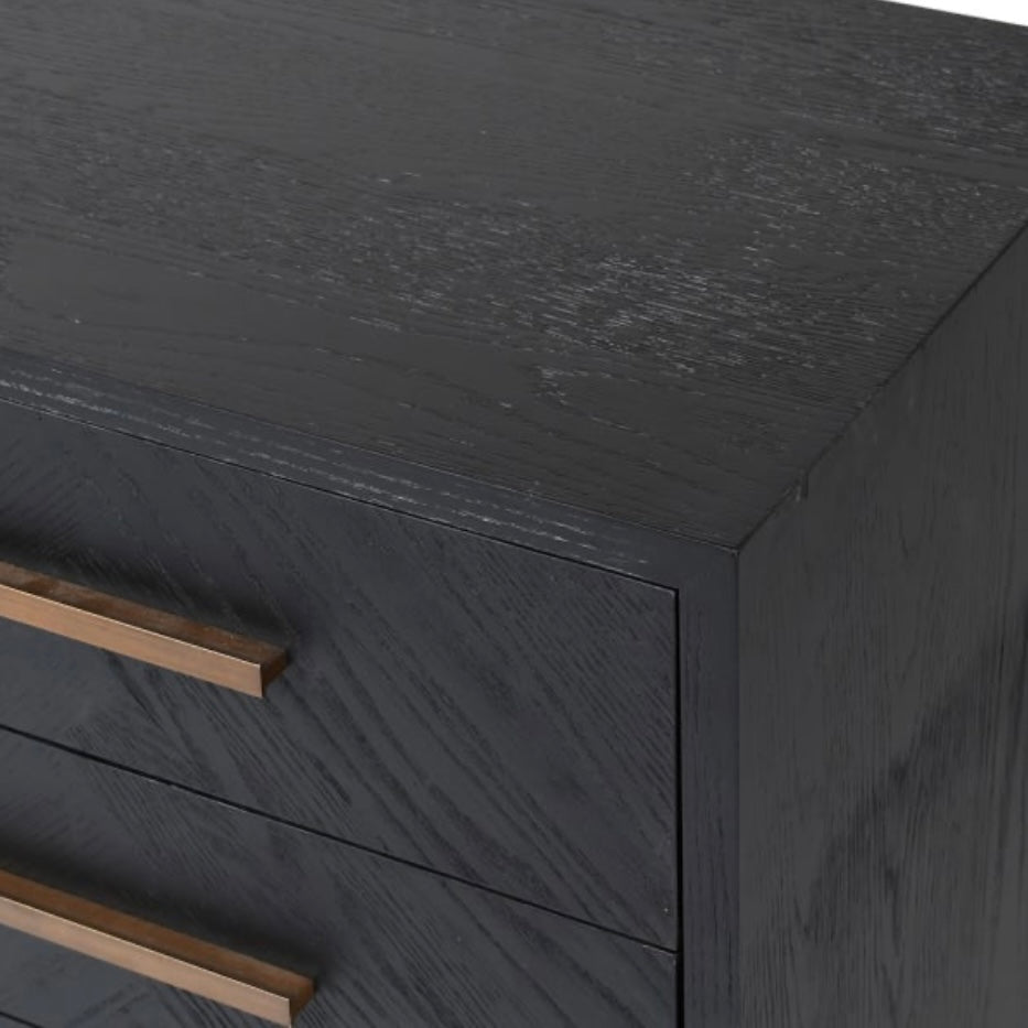 Morgan Black 3 Drawer Bedside