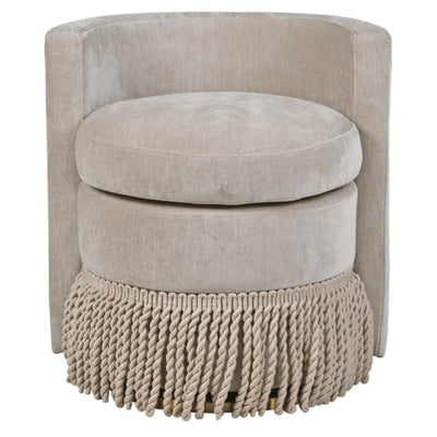 Mauve Tassel Swivel Chair
