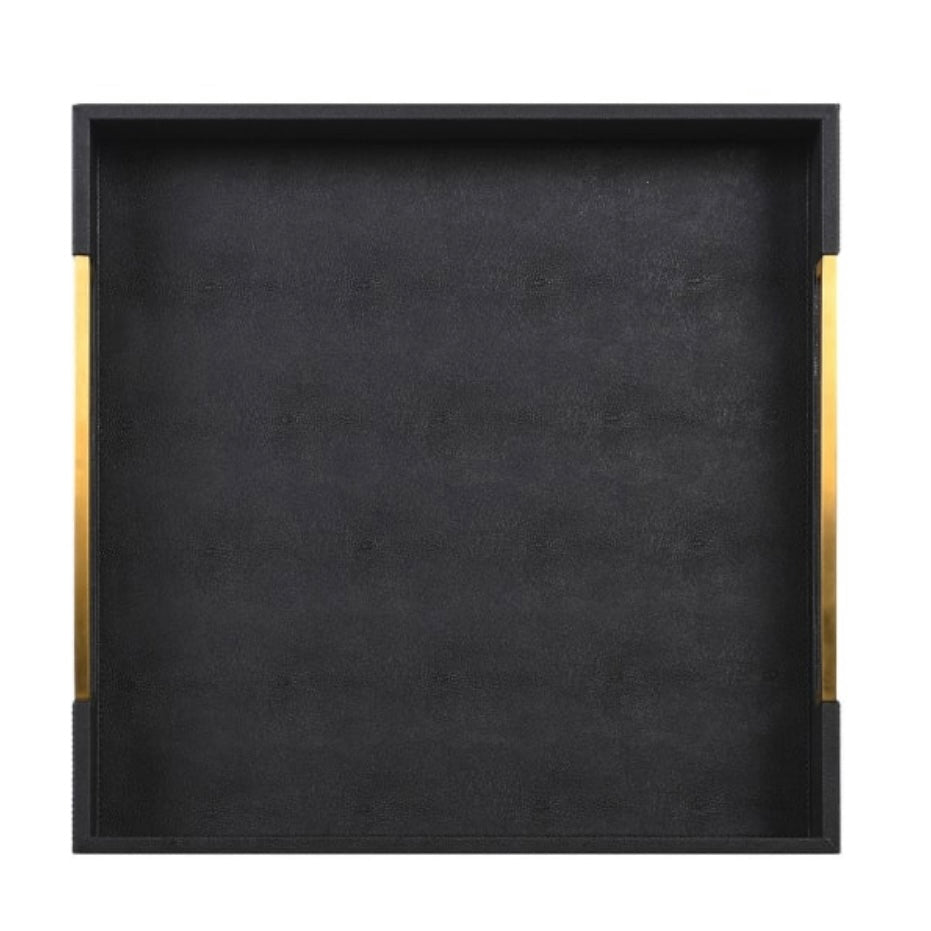 Set of 2 Black & Gold Trays