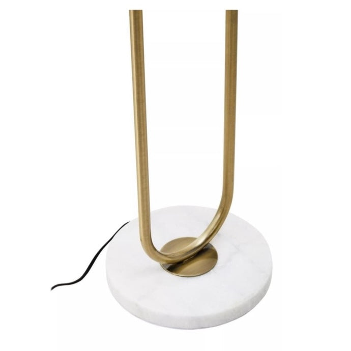 Nola Brass and White Floor Lamp
