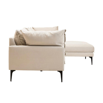 Troyes Cream Three Seat Right Chaise Sofa