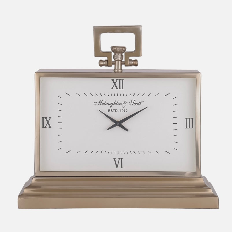 Latham Brass Rectangular Clock Small