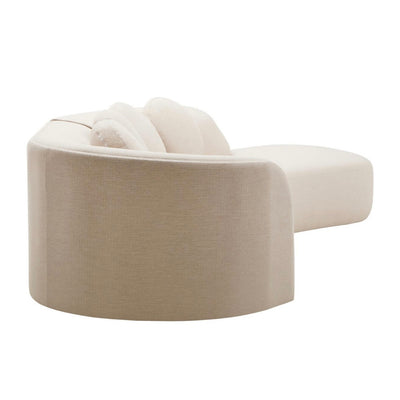 Ovada Cream Linen 3 Seater Curved Sofa