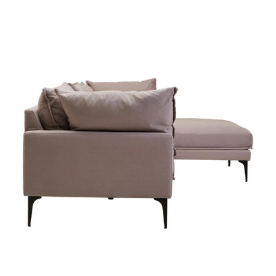 Troyes Grey Three Seat Right Chaise Sofa