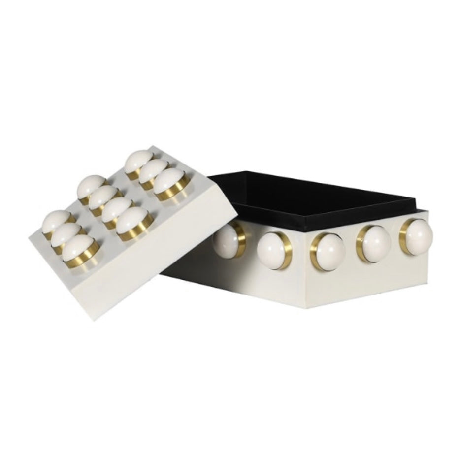 White & Gold Studded Decorative Box