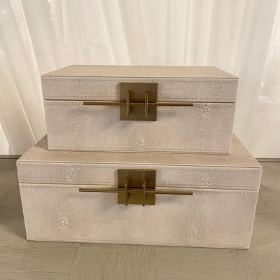 Set of 2 Shagreen Boxes