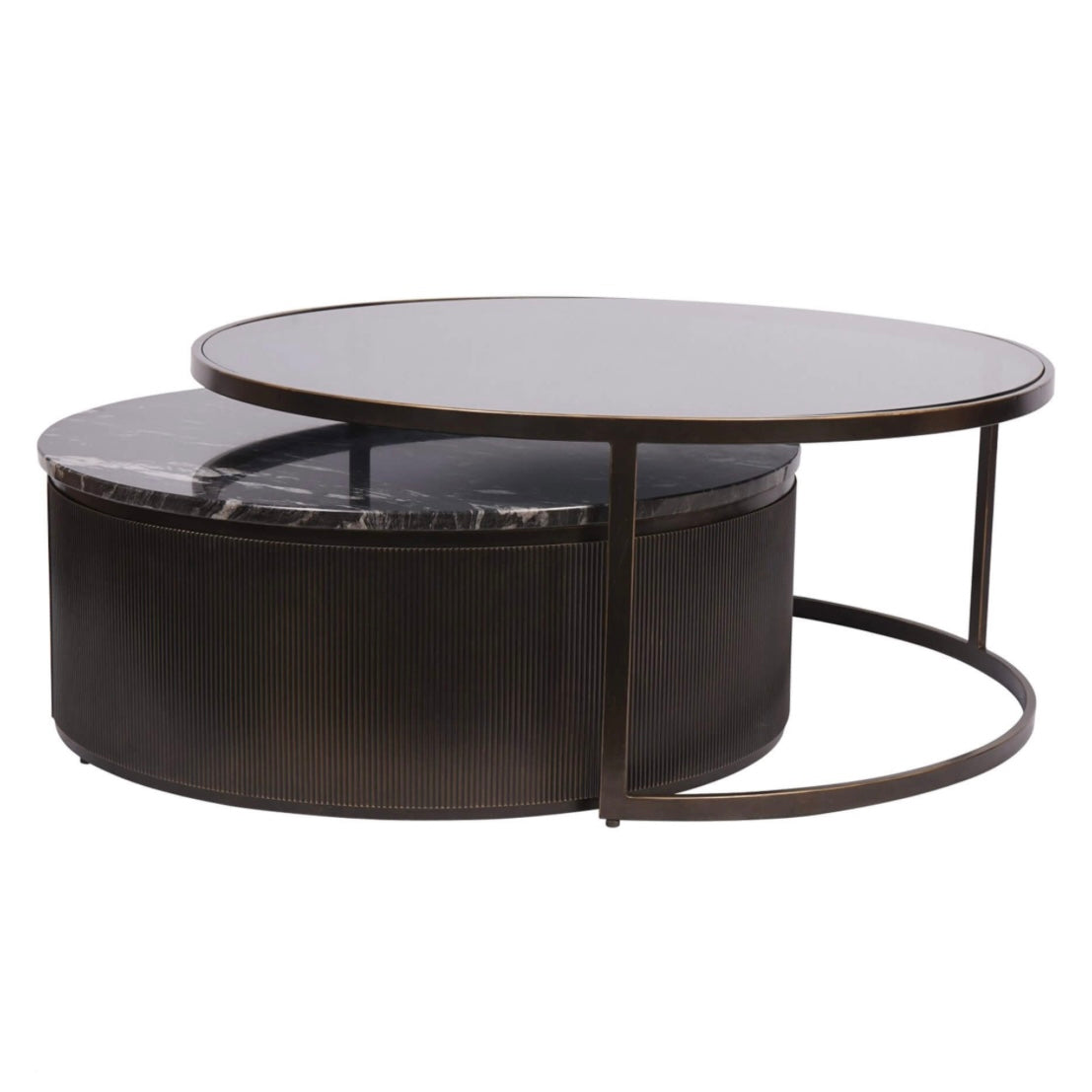 Belvedere Black Set of 2 Nesting Coffee Tables