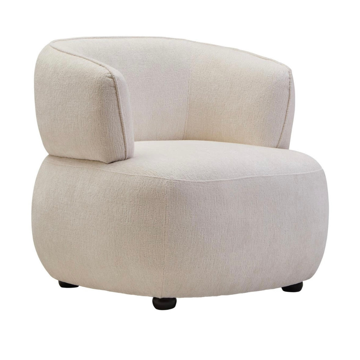Dasha Ivory Chenille Curved Chair