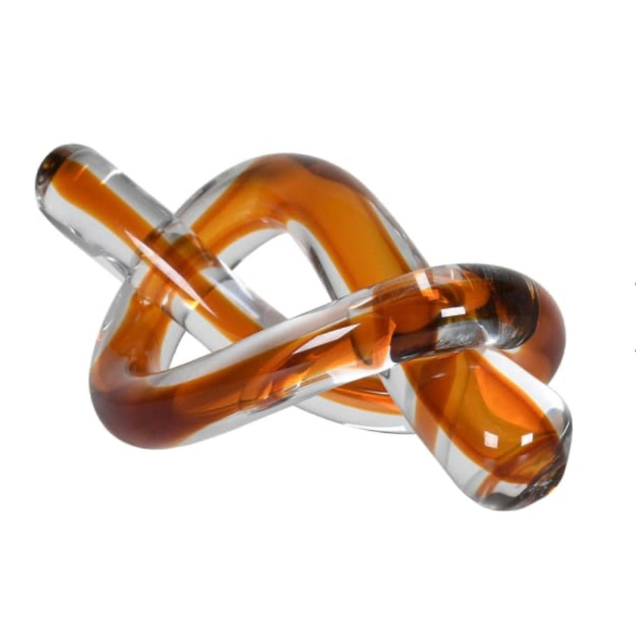 Twisted Amber Glass Knot