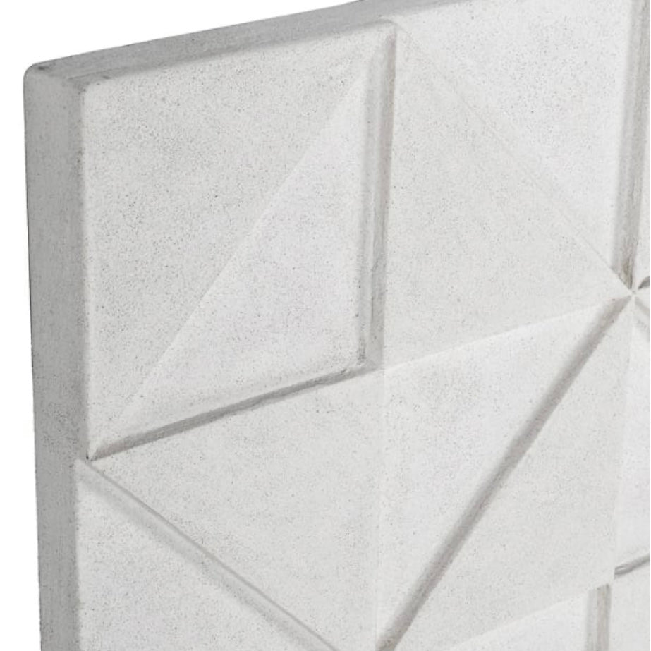 Concrete Wall Art with Raised Triangle Design