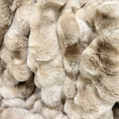 Luxe Natural Textured Faux Fur Throw