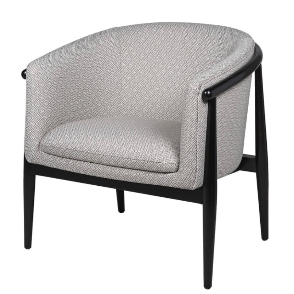 Grey Patterned Curve Chair