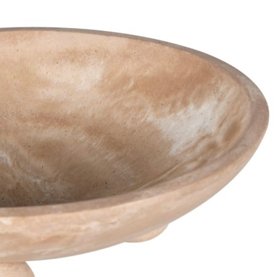 Travertine Effect Footed Bowl