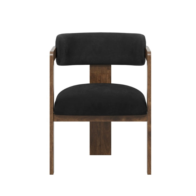 Tres Dining Chair Black/Walnut