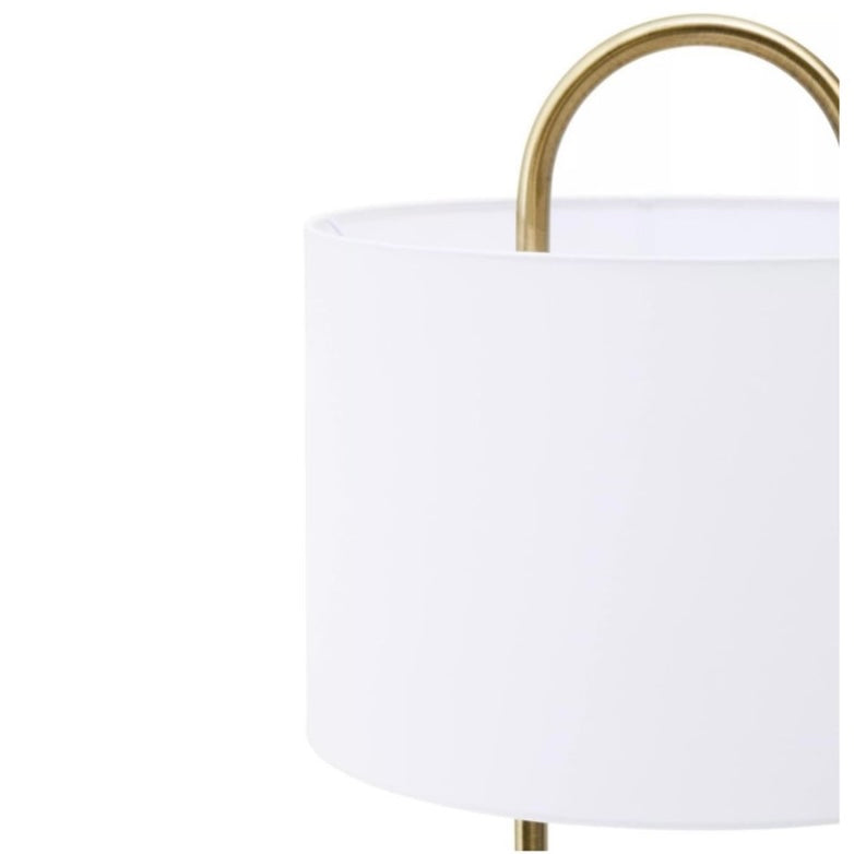 Nola Brass and White Floor Lamp